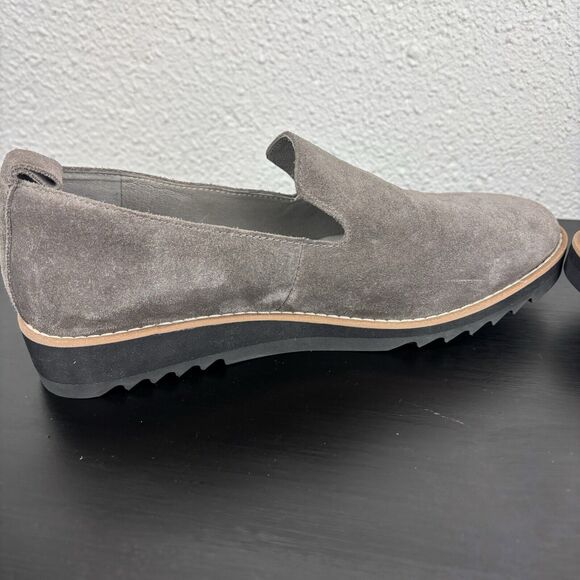 EILEEN FISHER Embrace Size 7 Gray Suede Slip on loafers New - Picture 7 of 12